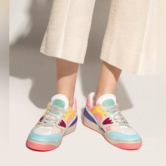 GUCCI Basket Low Top GG Demetra Vegan Distressed Basketball Sneakers EU 40.5 - Picture 4 of 12